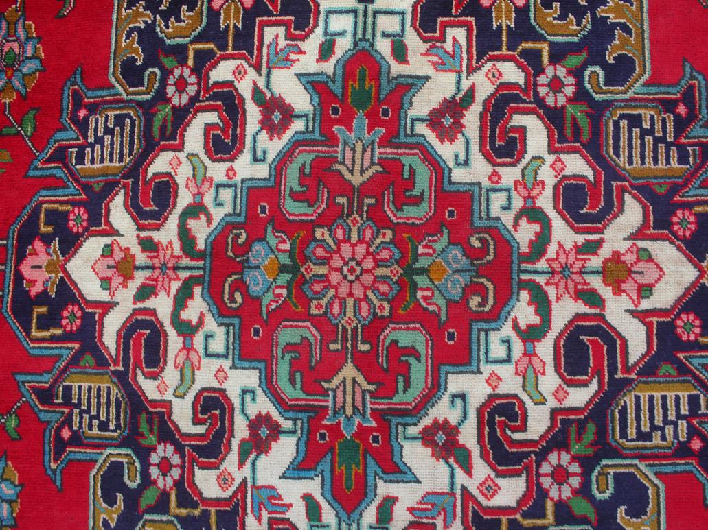 handmade Medallion, Traditional Tabriz Red Purple Hand Knotted RECTANGLE 100% WOOL area rug 10x13
