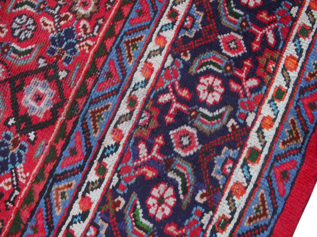 handmade Medallion, Traditional Tabriz Mahi Red Purple Hand Knotted RECTANGLE 100% WOOL area rug 10x13