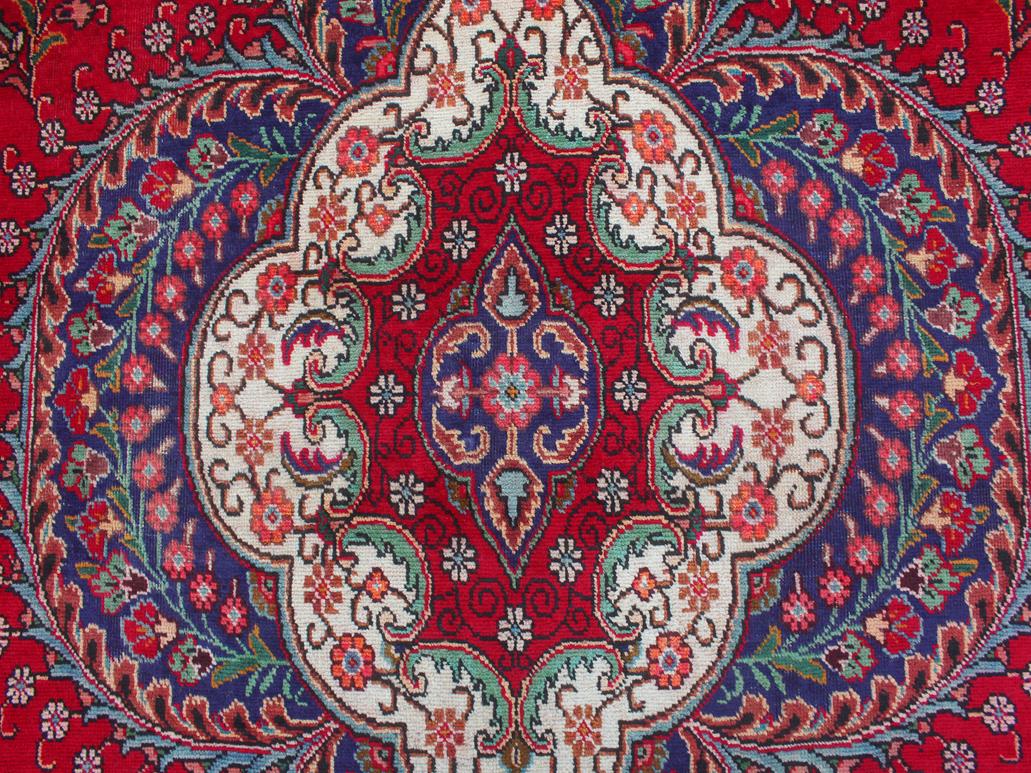 handmade Medallion, Traditional Tabriz Red Purple Hand Knotted RECTANGLE 100% WOOL area rug 9x13