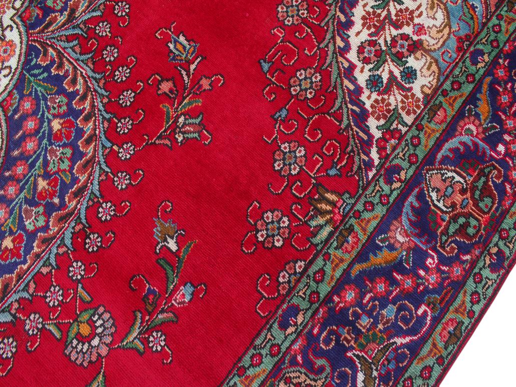 handmade Medallion, Traditional Tabriz Red Purple Hand Knotted RECTANGLE 100% WOOL area rug 9x13