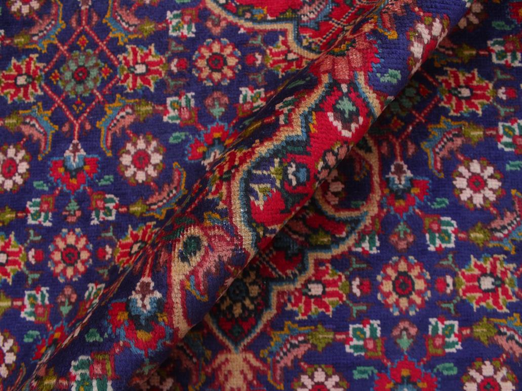 handmade Medallion, Traditional Tabriz Mahi Blue Red Hand Knotted RECTANGLE 100% WOOL area rug 10x12
