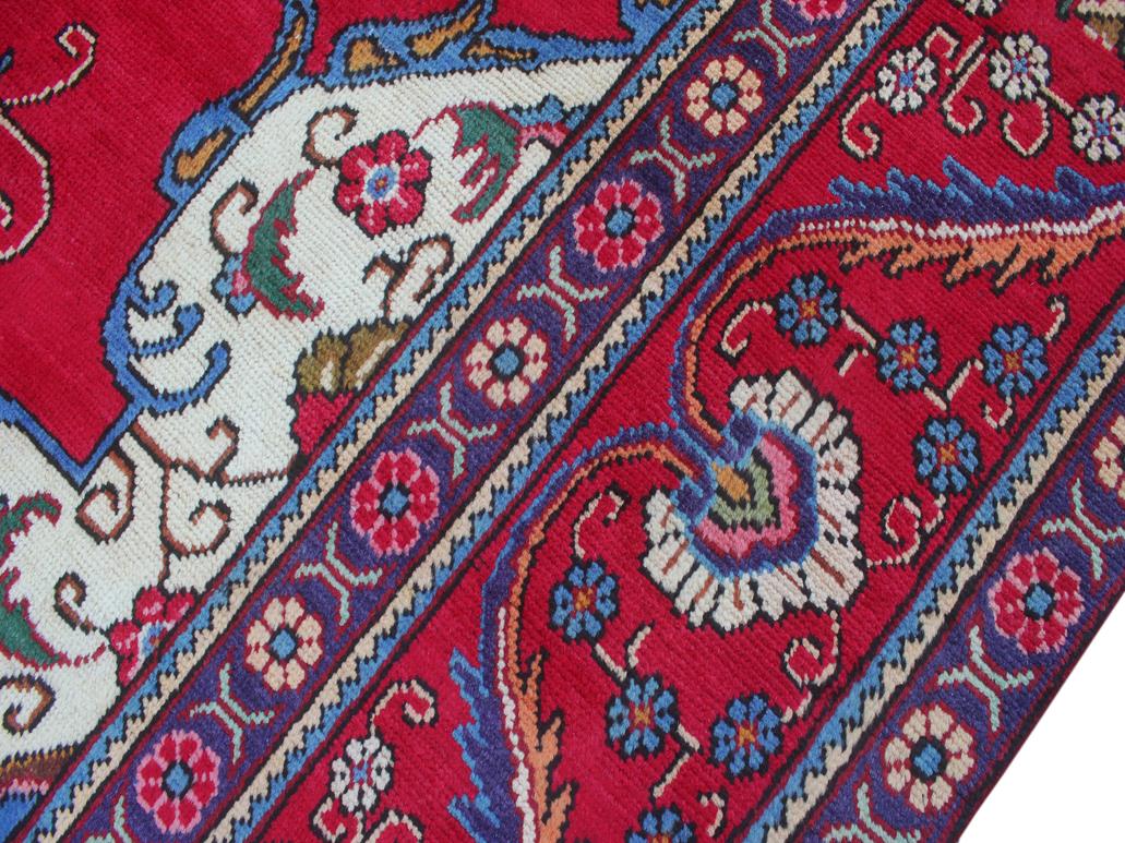 handmade Medallion, Traditional Tabriz Red Purple Hand Knotted RECTANGLE 100% WOOL area rug 9x13