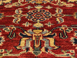 handmade Geometric Super Kazak Red Beige Hand Knotted RECTANGLE 100% WOOL area rug 4x6