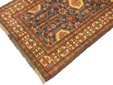 handmade Geometric Super Kazak Blue Gold Hand Knotted RECTANGLE 100% WOOL area rug 4x6