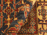 handmade Geometric Super Kazak Blue Gold Hand Knotted RECTANGLE 100% WOOL area rug 4x6