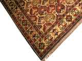 handmade Geometric Super Kazak Gold Blue Hand Knotted RECTANGLE 100% WOOL area rug 4x6