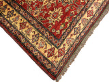 handmade Geometric Super Kazak Red Gold Hand Knotted RECTANGLE 100% WOOL area rug 4x5