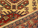 handmade Geometric Super Kazak Gold Red Hand Knotted RECTANGLE 100% WOOL area rug 5x6
