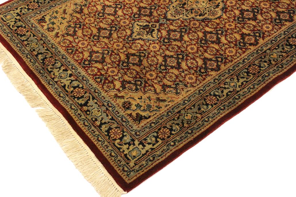 handmade Geometric Bidjar Red Blue Hand Knotted RECTANGLE 100% WOOL area rug 4 x 6