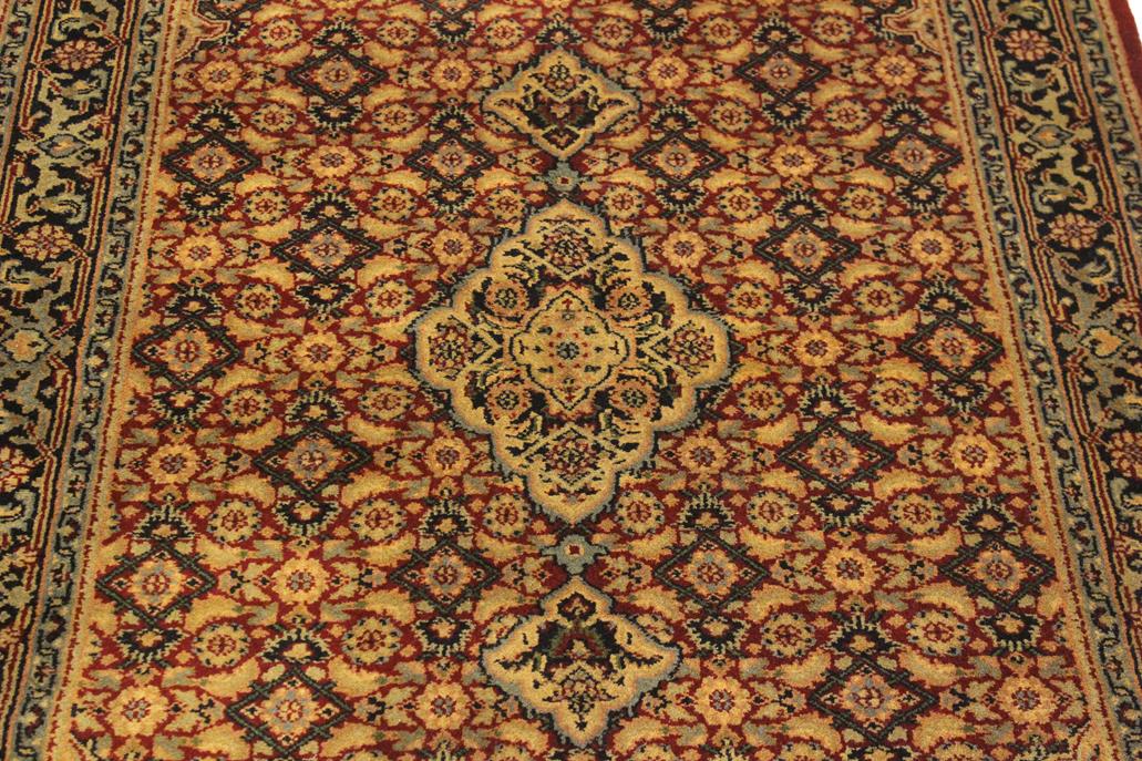 handmade Geometric Bidjar Red Blue Hand Knotted RECTANGLE 100% WOOL area rug 4 x 6