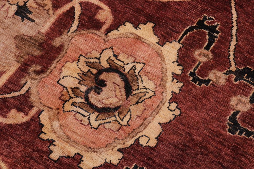 handmade Geometric  Aubergine Tan Hand Knotted RECTANGLE 100% WOOL area rug 12 x 17
