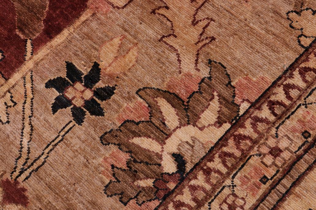handmade Geometric  Aubergine Tan Hand Knotted RECTANGLE 100% WOOL area rug 12 x 17