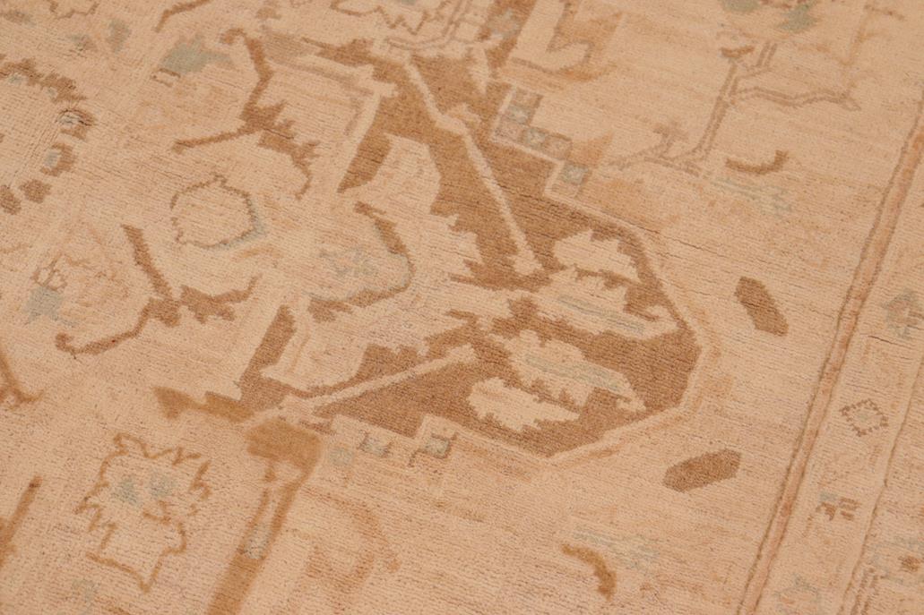 handmade Geometric Kafkaz Chobi Ziegler Brown Tan Hand Knotted RECTANGLE 100% WOOL area rug 6 x 9