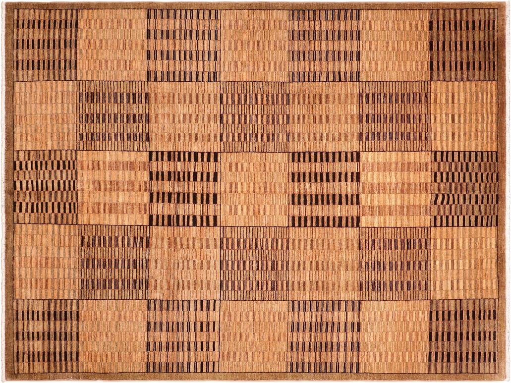 Shabby Chic Gabbeh Suzann Tan/Brown Wool Rug - 7'10'' x 9'8''