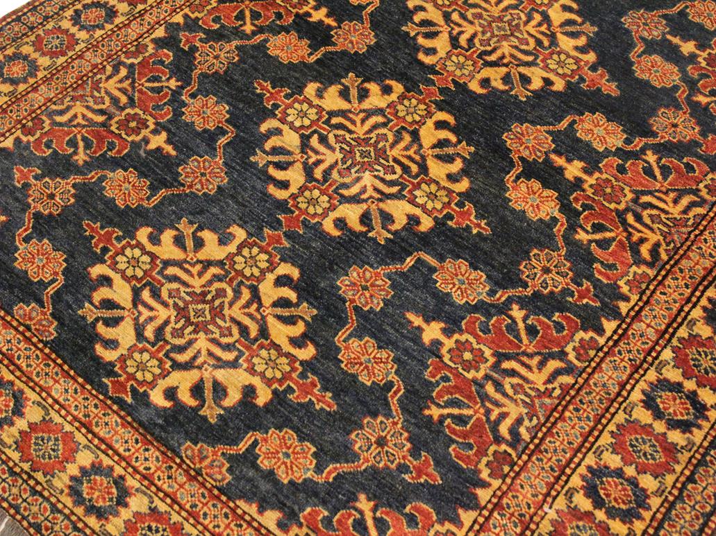 handmade Geometric Super Kazak Blue Tan Hand Knotted RECTANGLE 100% WOOL area rug 5x6