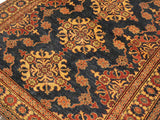handmade Geometric Super Kazak Blue Tan Hand Knotted RECTANGLE 100% WOOL area rug 5x6