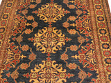 handmade Geometric Super Kazak Blue Tan Hand Knotted RECTANGLE 100% WOOL area rug 5x6