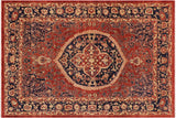 handmade Geometric Kafkaz Chobi Ziegler Rust Blue Hand Knotted RECTANGLE 100% WOOL area rug 9 x 11