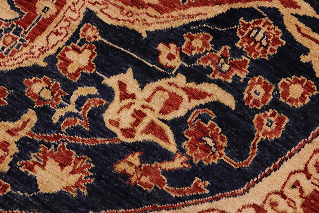 handmade Geometric Kafkaz Chobi Ziegler Rust Blue Hand Knotted RECTANGLE 100% WOOL area rug 9 x 11