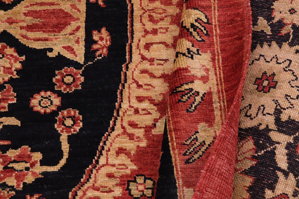 handmade Geometric Kafkaz Chobi Ziegler Rust Blue Hand Knotted RECTANGLE 100% WOOL area rug 9 x 12