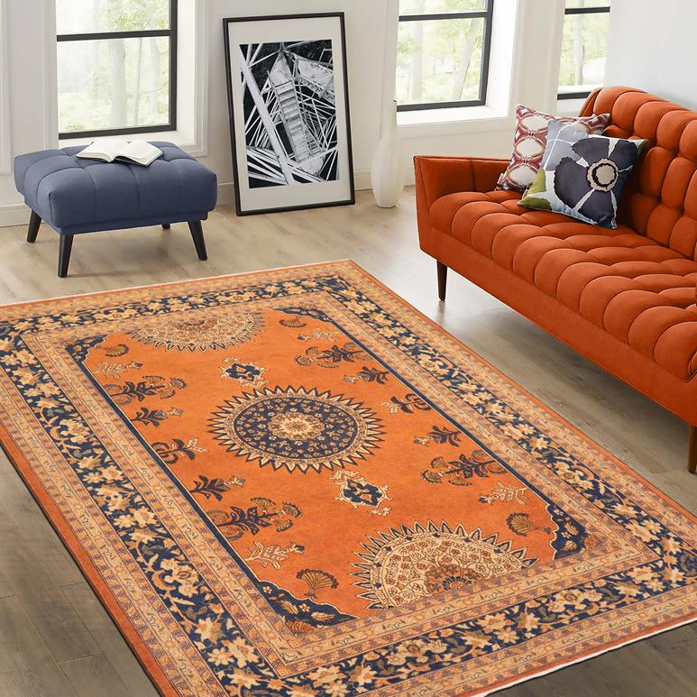 handmade Geometric Kafkaz Chobi Ziegler Rust Blue Hand Knotted RECTANGLE 100% WOOL area rug 8 x 10