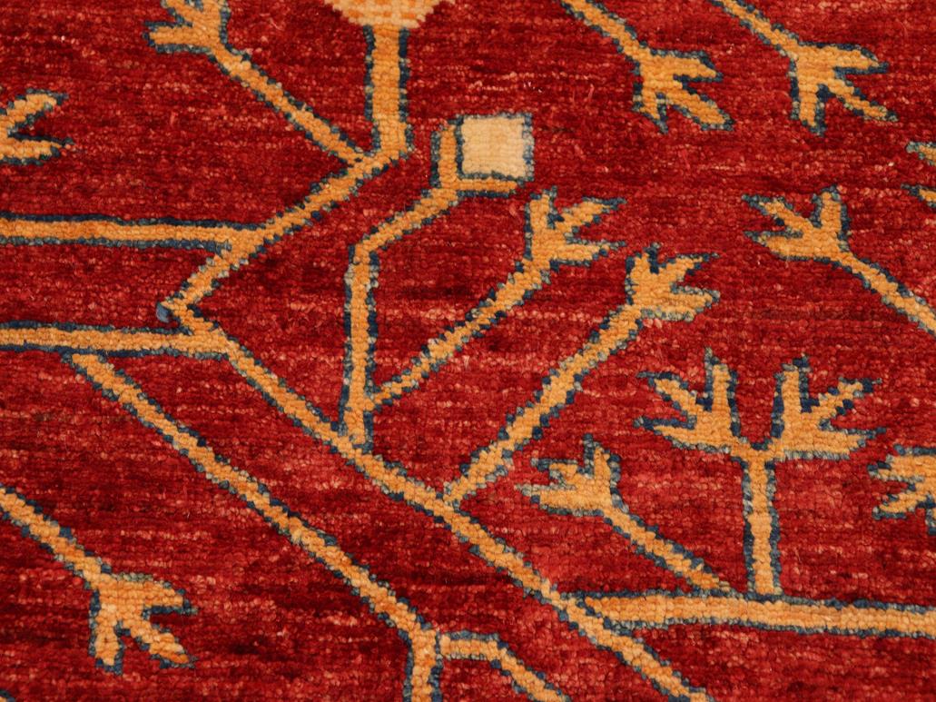 handmade Geometric Super Kazak Red Blue Hand Knotted RECTANGLE 100% WOOL area rug 7x10