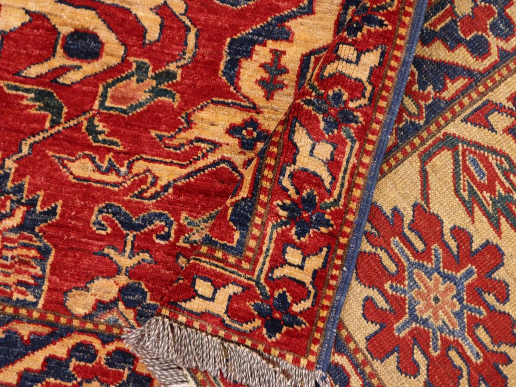 handmade Geometric Super Kazak Red Gold Hand Knotted RECTANGLE 100% WOOL area rug 10x13