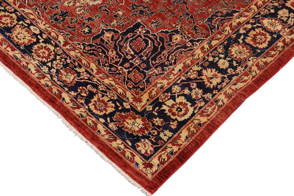 handmade Geometric Kafkaz Chobi Ziegler Red  Hand Knotted RECTANGLE 100% WOOL area rug 9 x 12