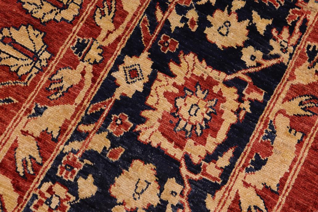 handmade Geometric Kafkaz Chobi Ziegler Red  Hand Knotted RECTANGLE 100% WOOL area rug 9 x 12