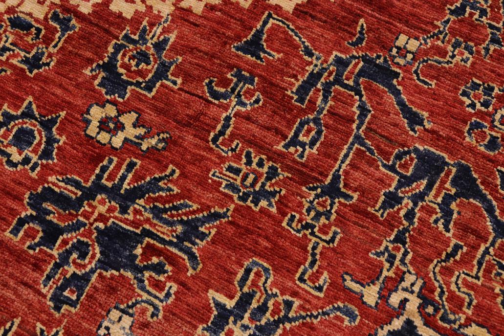 handmade Geometric Kafkaz Chobi Ziegler Red  Hand Knotted RECTANGLE 100% WOOL area rug 9 x 12