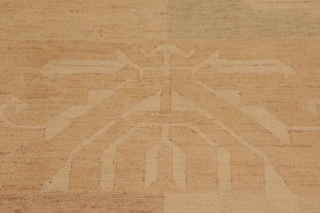 handmade Transitional Kafkaz Chobi Ziegler Tan Brown Hand Knotted RECTANGLE 100% WOOL area rug 10 x 13
