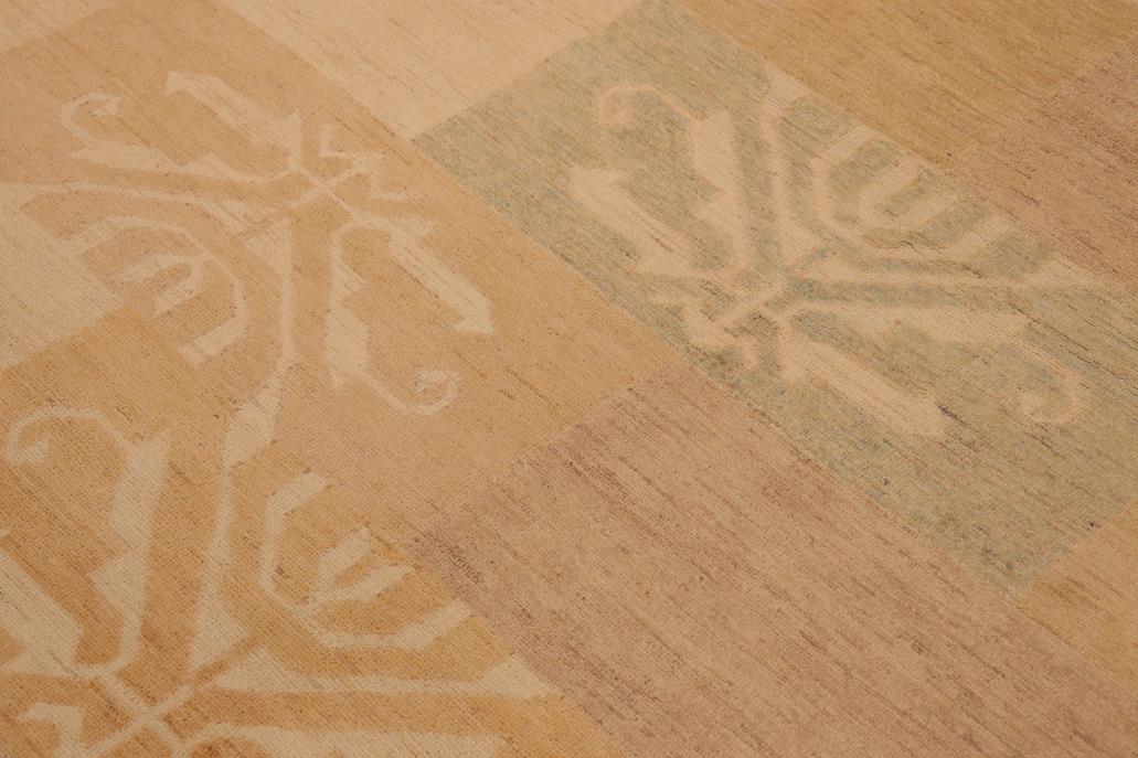 handmade Transitional Kafkaz Chobi Ziegler Tan Brown Hand Knotted RECTANGLE 100% WOOL area rug 10 x 13
