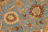 handmade Traditional Kafkaz Chobi Ziegler Blue Brown Hand Knotted RECTANGLE 100% WOOL area rug 8 x 10