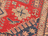 handmade Geometric Super Kazak Rust Tan Hand Knotted RECTANGLE 100% WOOL area rug 7x9