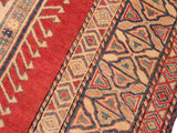 handmade Geometric Super Kazak Rust Tan Hand Knotted RECTANGLE 100% WOOL area rug 7x9