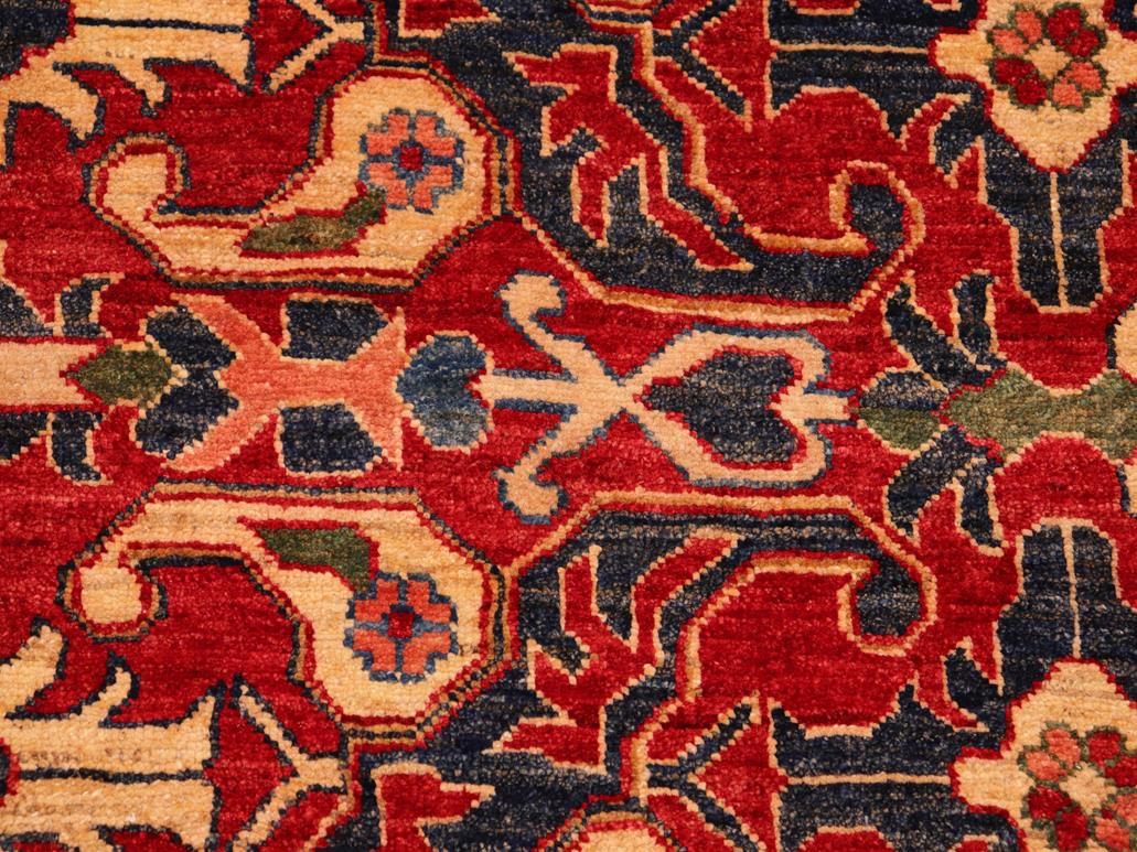 handmade Geometric Super Kazak Red Tan Hand Knotted RECTANGLE 100% WOOL area rug 8x11