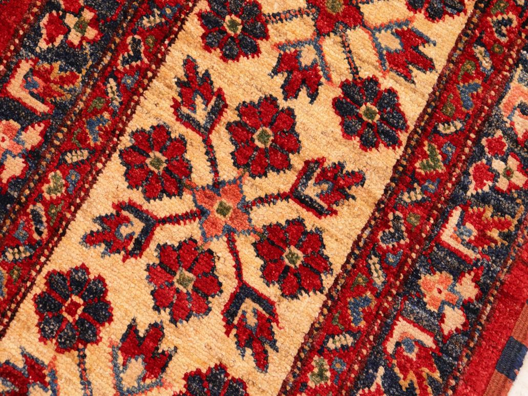 handmade Geometric Super Kazak Red Tan Hand Knotted RECTANGLE 100% WOOL area rug 8x11