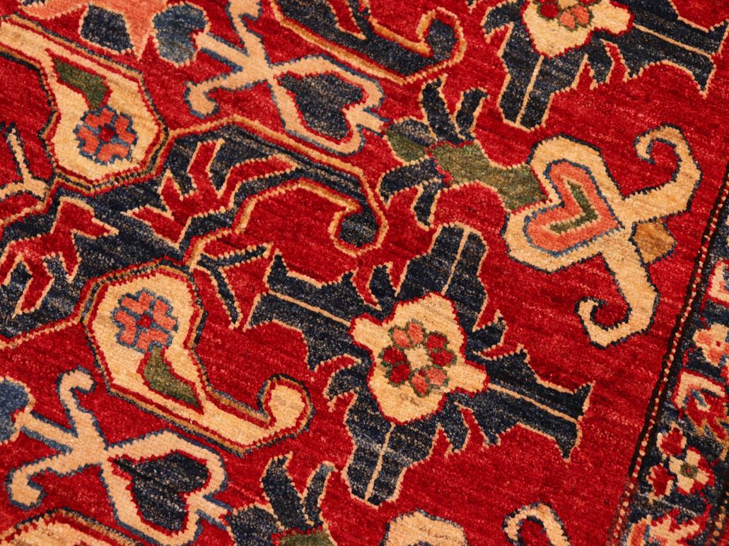 handmade Geometric Super Kazak Red Tan Hand Knotted RECTANGLE 100% WOOL area rug 8x11