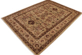 handmade Traditional Kafkaz Chobi Ziegler Taupe Tan Hand Knotted RECTANGLE 100% WOOL area rug 9 x 12