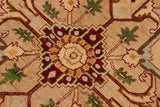 handmade Geometric Kafkaz Chobi Ziegler Brown Beige Hand Knotted RECTANGLE 100% WOOL area rug 9 x 12