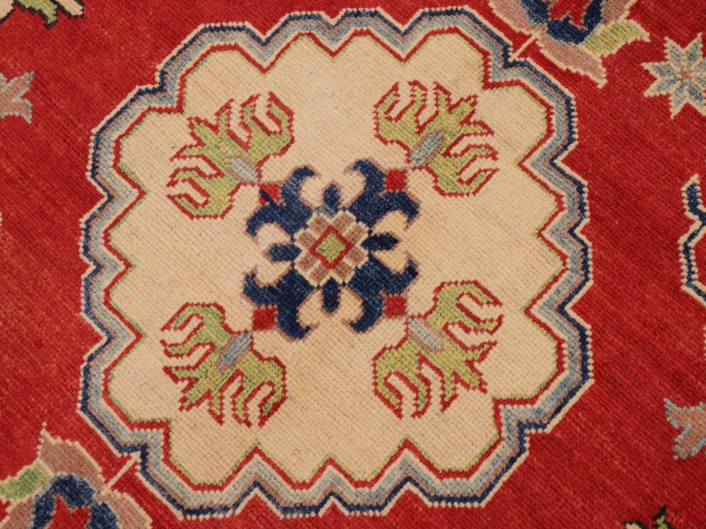 handmade Geometric Kazak Red Beige Hand Knotted RECTANGLE 100% WOOL area rug 9x12