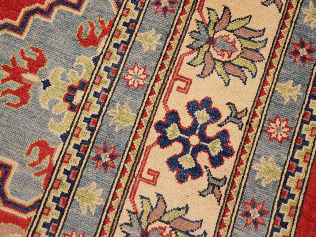 handmade Geometric Kazak Red Beige Hand Knotted RECTANGLE 100% WOOL area rug 9x12