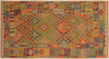 Southwestern Turkish Kilim Lesli Hand-Woven Wool Rug - 3'6'' x 6'9''