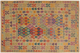 Rustic Turkish Kilim Janay Hand-Woven Wool Rug - 6'7'' x 10'0''