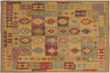 Rustic Turkish Kilim Latasha Hand-Woven Wool Rug - 5'0'' x 6'8''