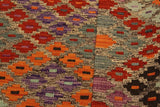 Flat Weave Kilim, Antique, Navaho, Vintage, Handmade, Modern Kilim Brown Red Hand-Woven Rectangle 100% Wool Area Rug 4 x 6