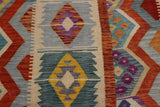 Flat Weave Kilim, Antique, Navaho, Vintage, Handmade, Geometric Kilim Rust Beige Hand-Woven Rectangle 100% Wool Area Rug 8 x 10