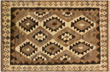 Southwestern Turkish Kilim Alexande Hand-Woven Wool Rug- 4'3'' x 5'8''