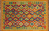 Retro Turkish Kilim Krystal Hand-Woven Wool Rug - 4'10'' x 6'10''