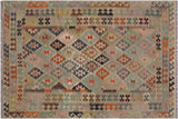 Retro Turkish Kilim Margarit Hand-Woven Wool Rug - 5'9'' x 8'1''